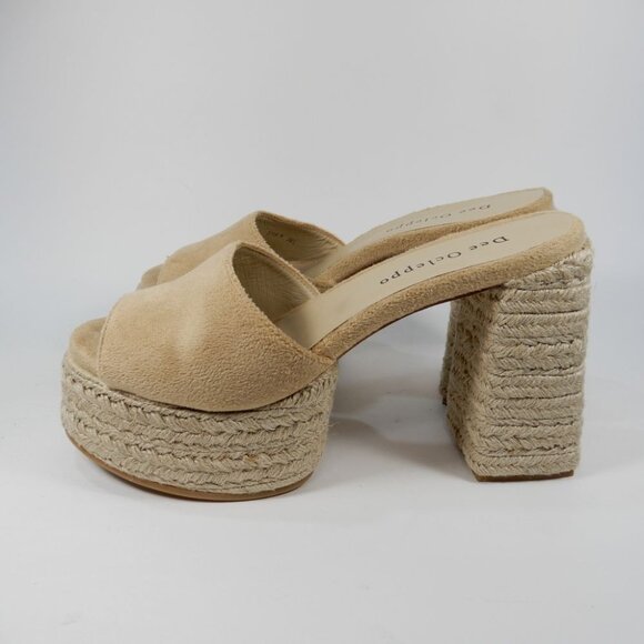 Dee Ocleppo Sunset Platform Espadrille Heel Slip on Sandals 8.5 Sand NEW $325 - Picture 6 of 16